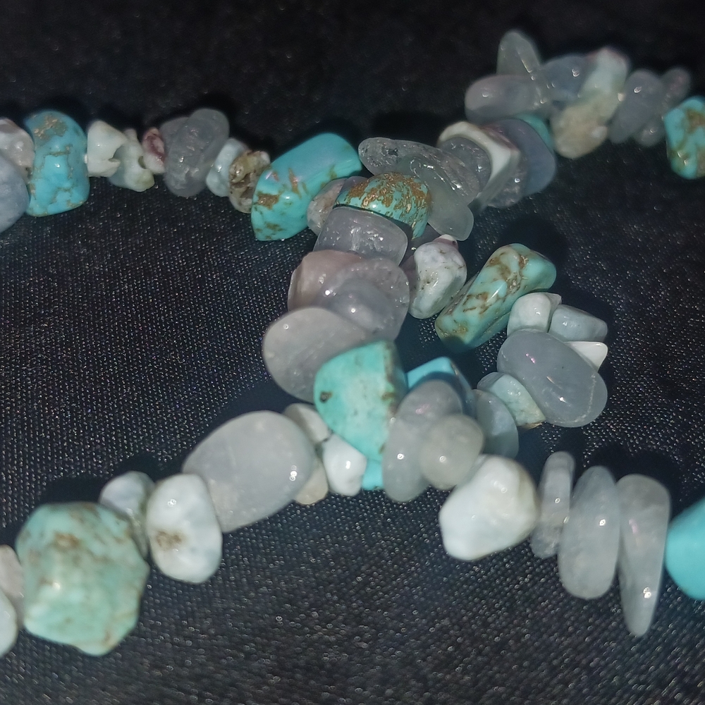 Blue and Gray Natural Stone Bracelet set